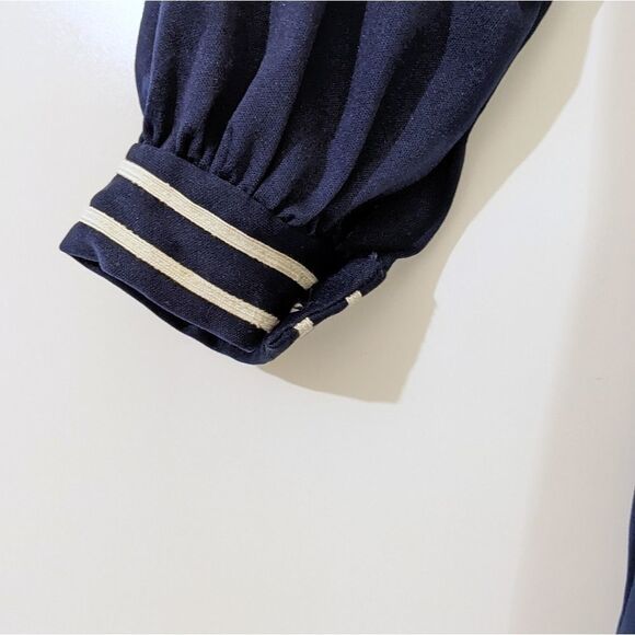 Vintage Women's Button Front Sailor Blouse - Picture 3 of 9